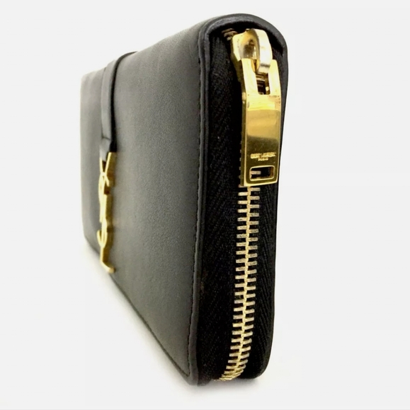 YVES SAINT LAURENT CASSANDRA LEATHER ZIP AROUND LONG WALLET/M2715 - Picture 2 of 9